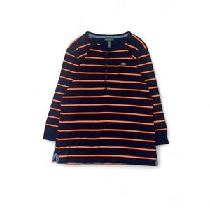 Lauren Ralph Lauren Long Sleeve Tee - Dark Blue and Bright Orange Stripes